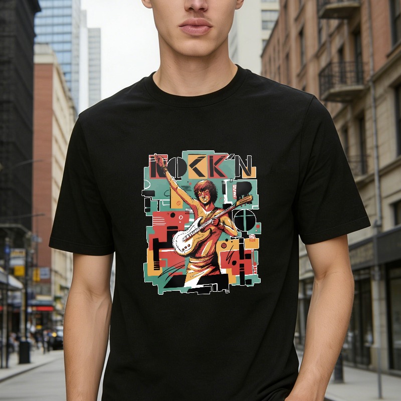 Rock N Roll Guitar Player Retro Vintage Graphic Unisex Classic T-shirt