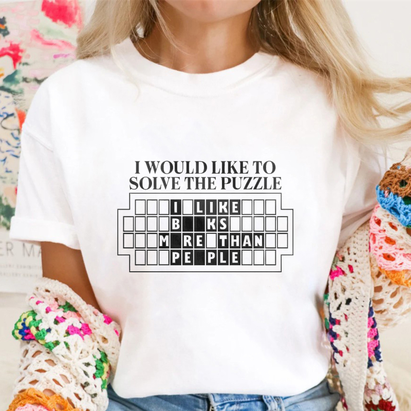 I Would Like To Solve The Puzzle I Like Books More Than People Crossword, Unisex Classic T-shirt