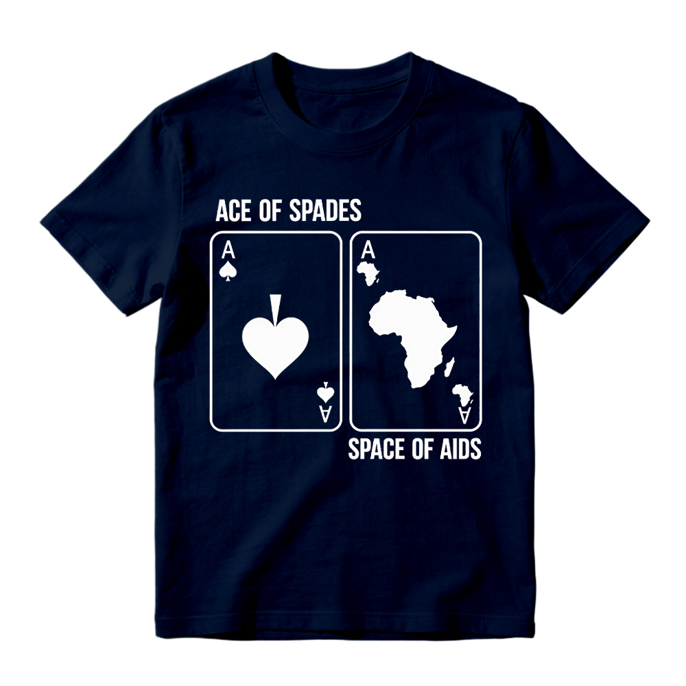 Ace of Spades Space of Aids Graphic T-Shirt - Black Humor Playing Card Parody Tee