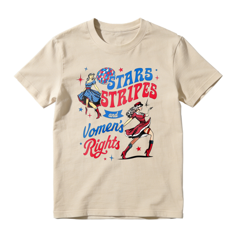Stars Stripes And Womens Rights Vintage Retro Patriotic Feminist Graphic Unisex Classic T-shirt