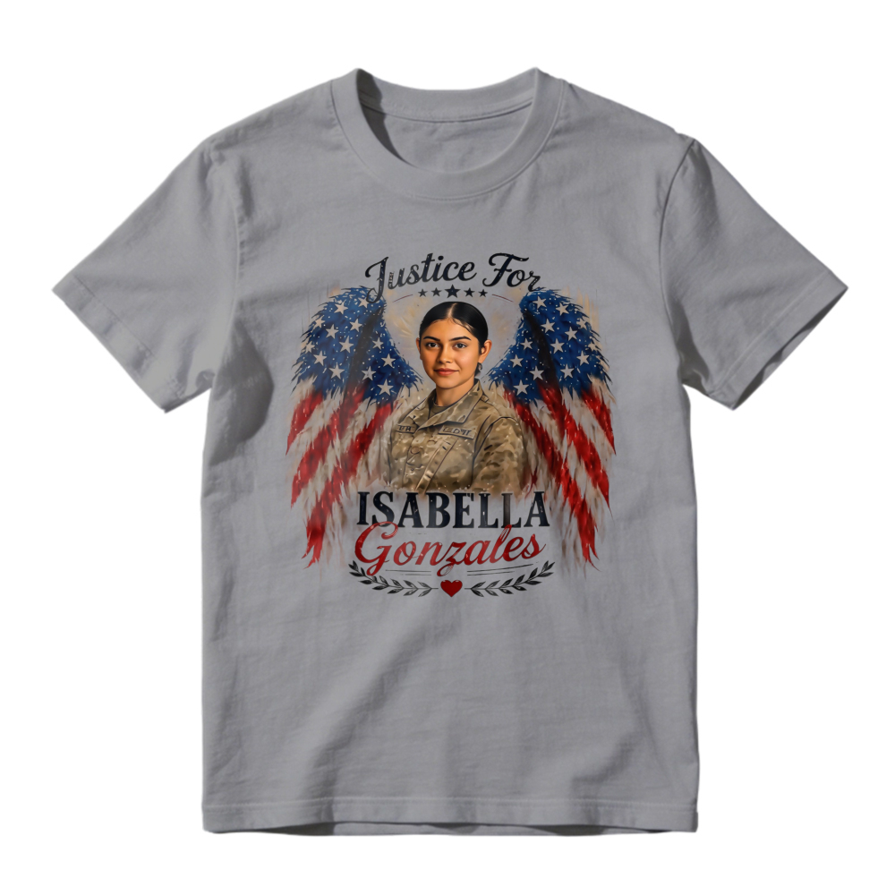 Justice For Isabella Gonzales American Flag Wings Military Portrait Unisex Classic T-shirt