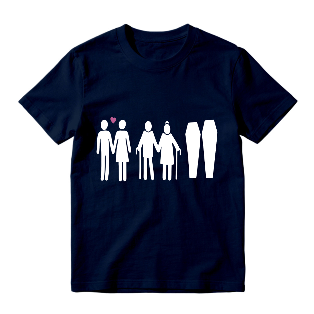 Couple Life Cycle From Young Love To Old Age And Coffins Unisex Classic T-shirt