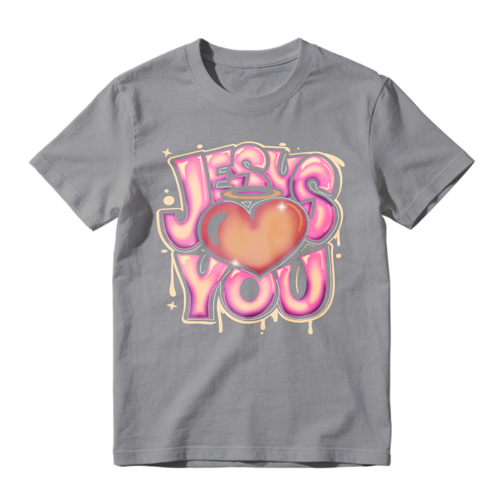 Jesus Loves You Heart Halo Graffiti Art Unisex Classic T-shirt