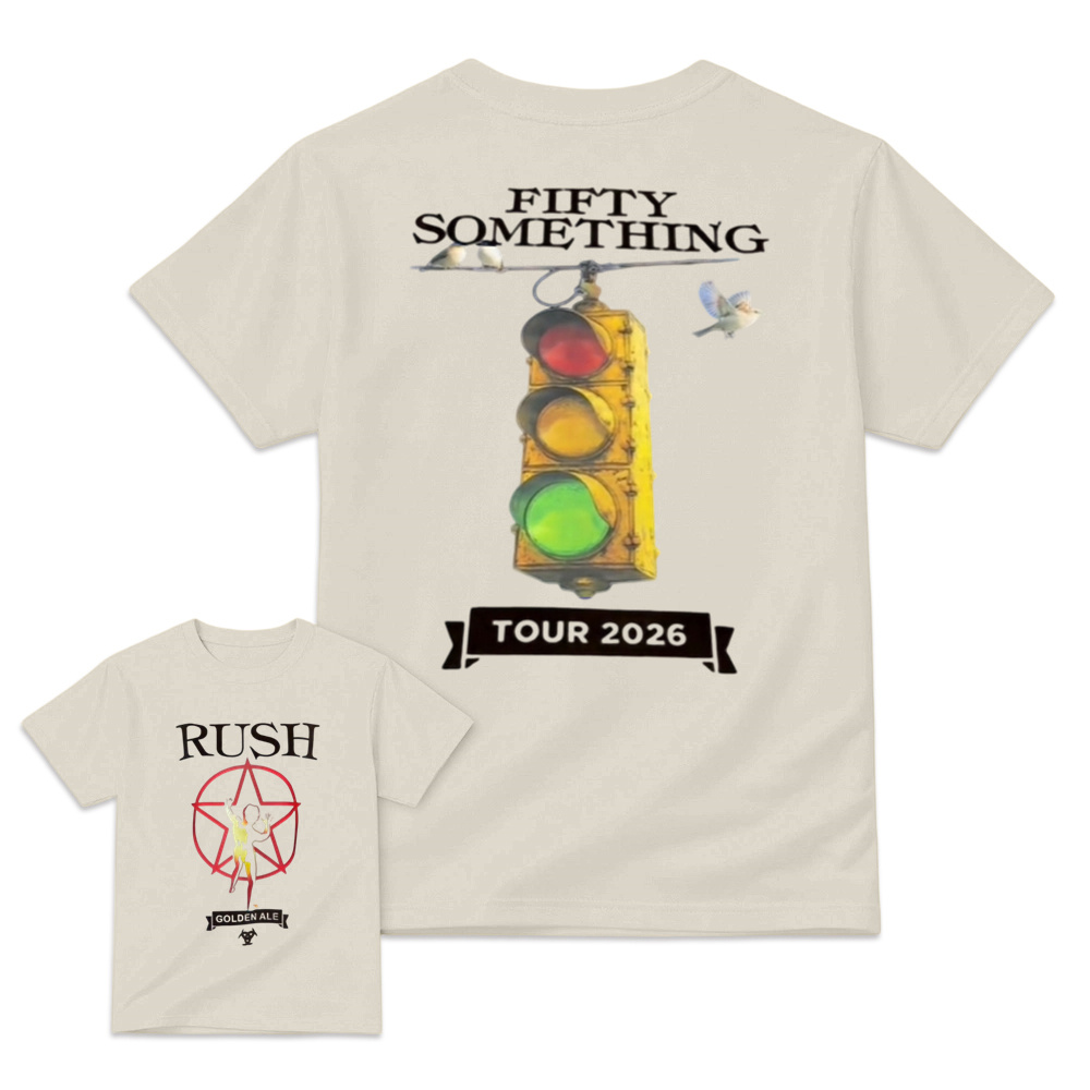Rush Golden Ale Fifty Something Tour 2026 Double-Sided Graphic Tee