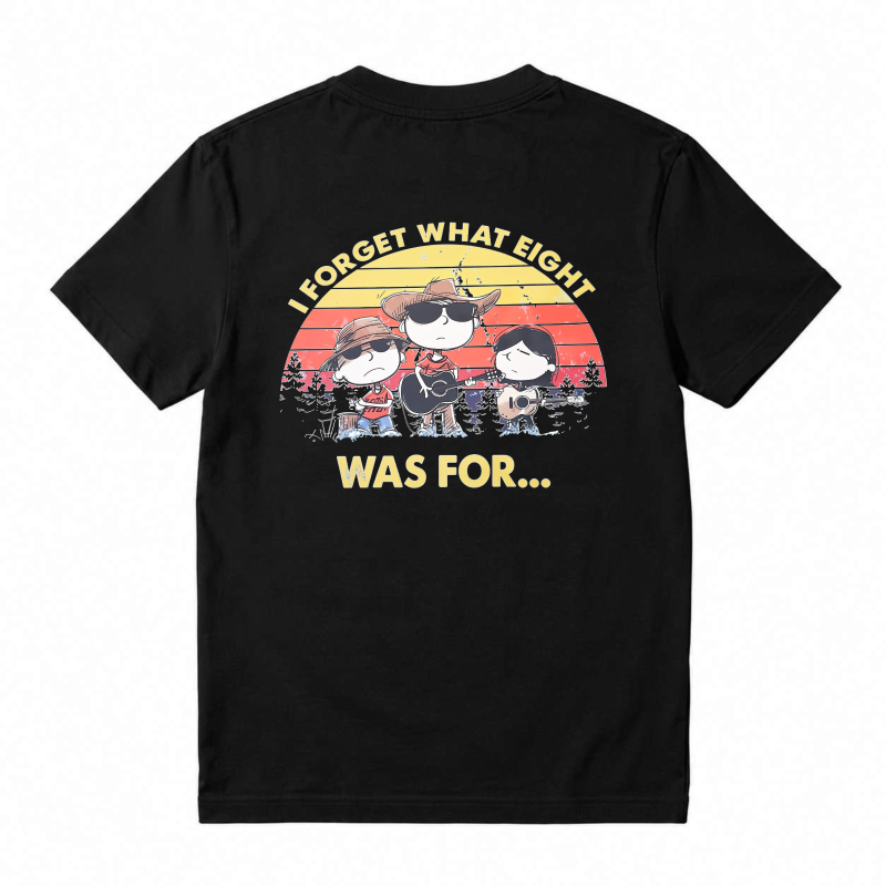 I Forget What Eight Was For Vintage Sunset Cartoon Characters T-shirt