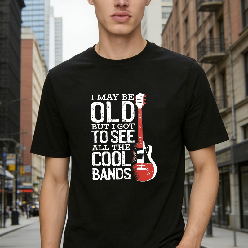I May Be Old But I Got To See All The Cool Bands Guitar Graphic Unisex Classic T-shirt