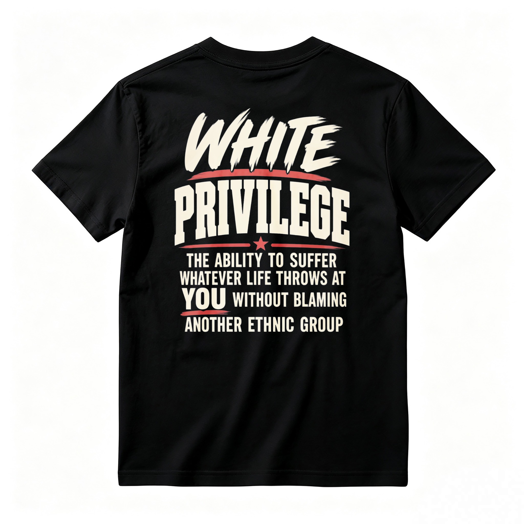 White Privilege The Ability To Suffer Whatever Life Throws At You Without Blaming Another Ethnic Group T-shirt