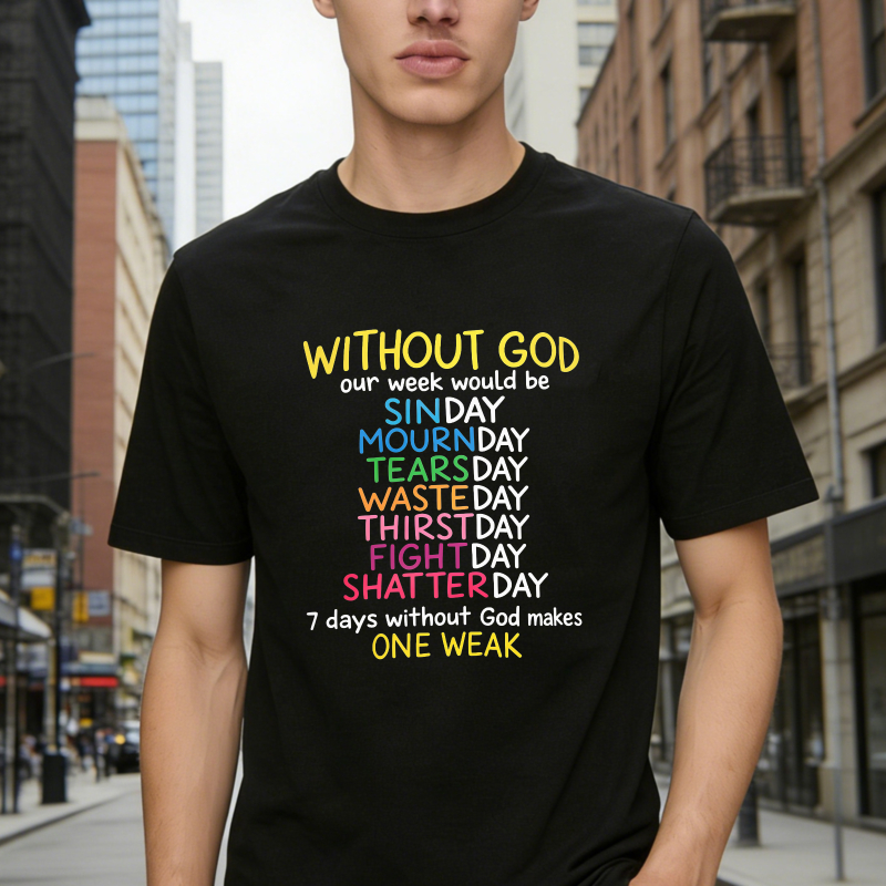 Without God Our Week Would Be One Weak Funny Religious Wordplay Unisex Classic T-shirt