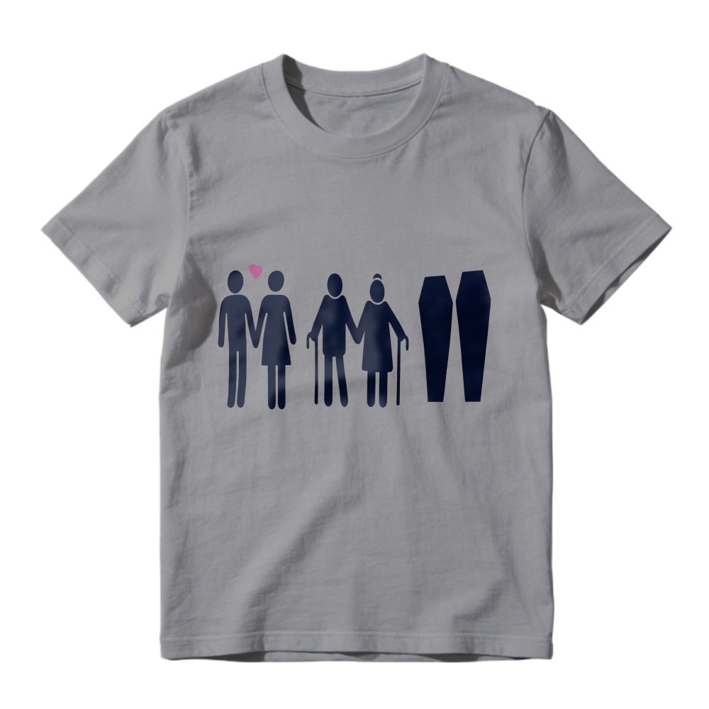 Couple Life Cycle From Young Love To Old Age And Coffins Unisex Classic T-shirt