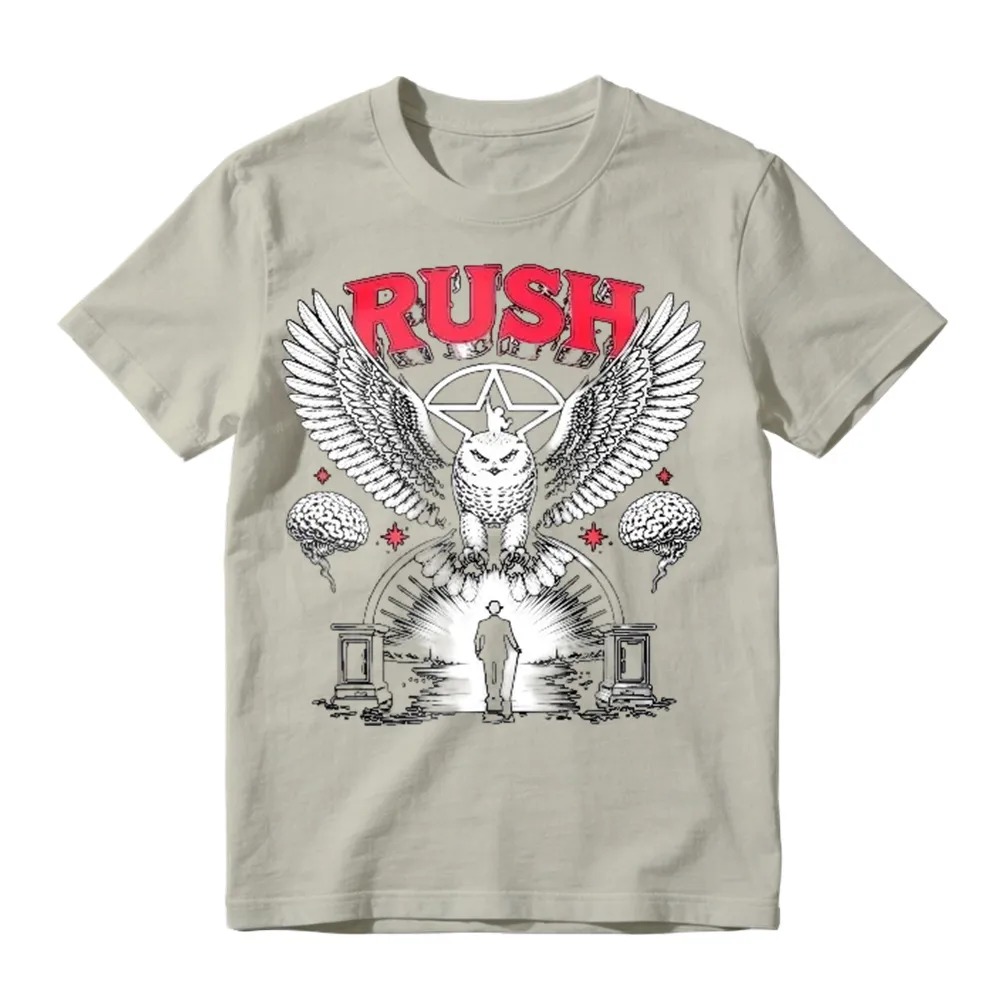 To Honor Rush Band Vintage Rock Owl Wings Pentagram Silhouette Unisex Classic T-shirt