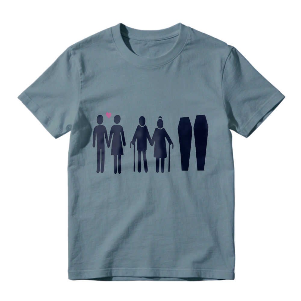 Couple Life Cycle From Young Love To Old Age And Coffins Unisex Classic T-shirt