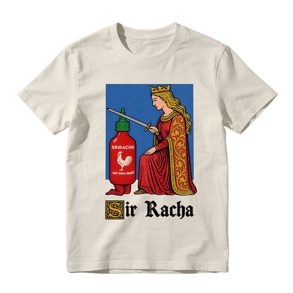 Retro Medieval Art Shirt, Funny Knight Meme Hot Sauce Gift, Red Faire , Unisex