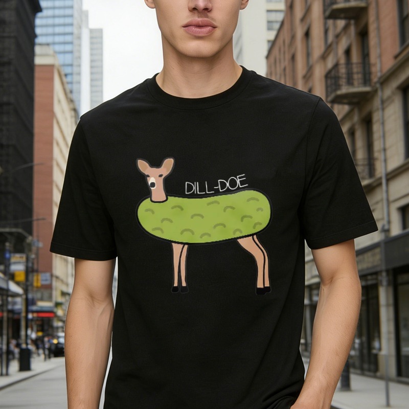 Funny Dill Doe Pickle Deer Pun Graphic T-shirt