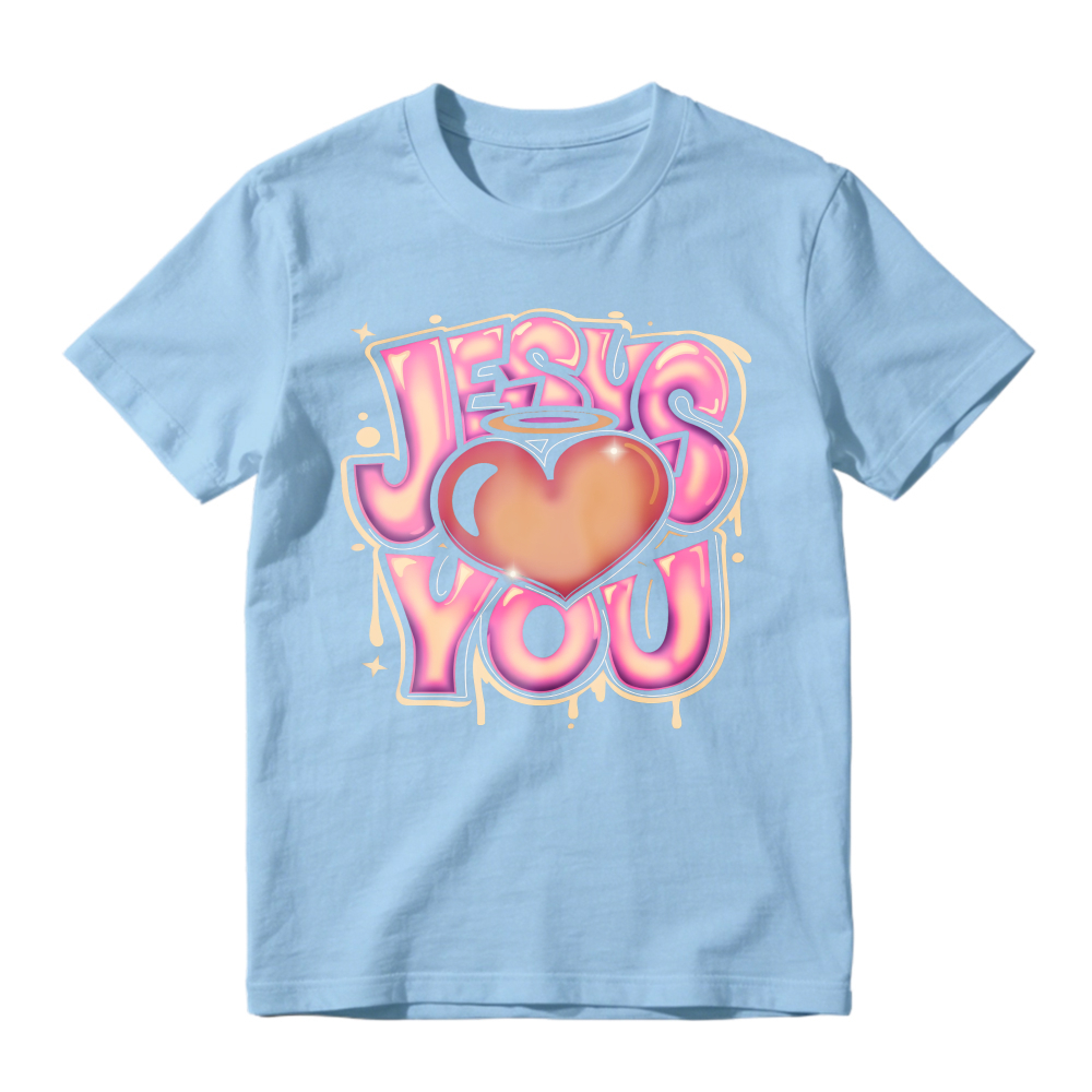 Jesus Loves You Heart Halo Graffiti Art Unisex Classic T-shirt