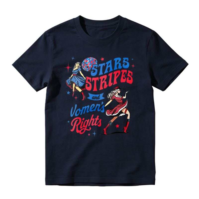 Stars Stripes And Womens Rights Vintage Retro Patriotic Feminist Graphic Unisex Classic T-shirt