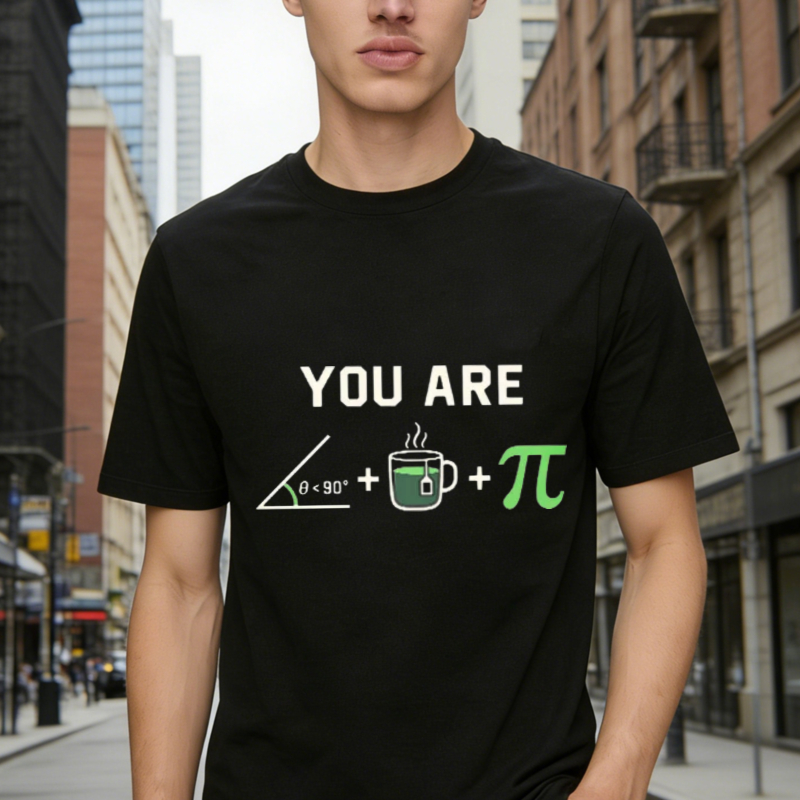You Are Angle Plus Coffee Plus Pi Math Pun Graphic T-shirt