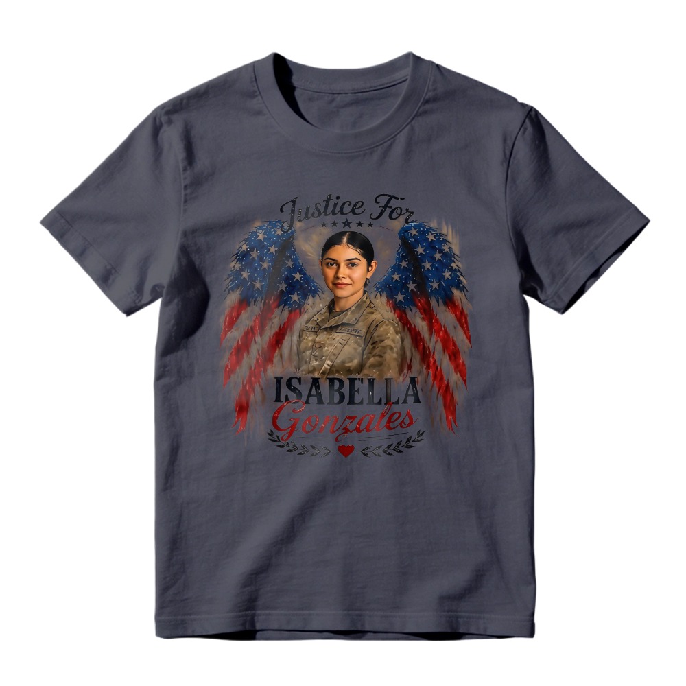 Justice For Isabella Gonzales American Flag Wings Military Portrait Unisex Classic T-shirt