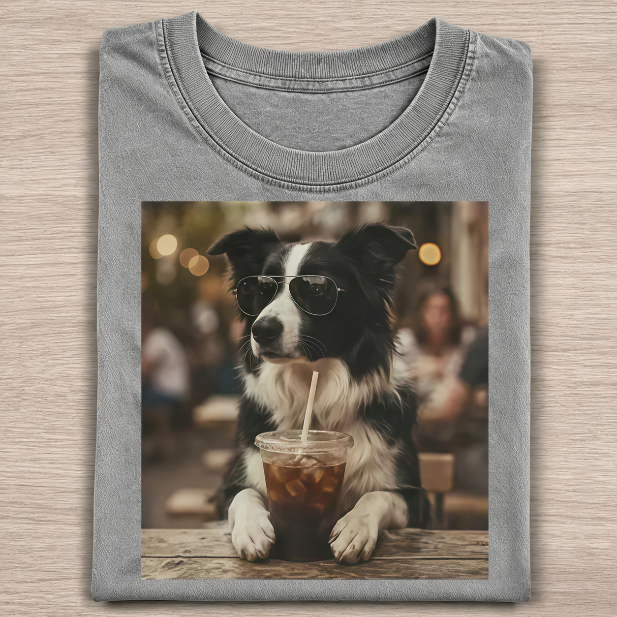 Funny Border Collie Drinking Beer T-shirt
