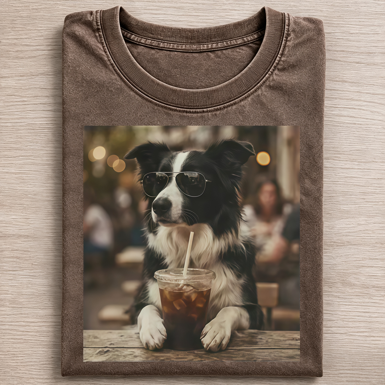 Funny Border Collie Drinking Beer T-shirt