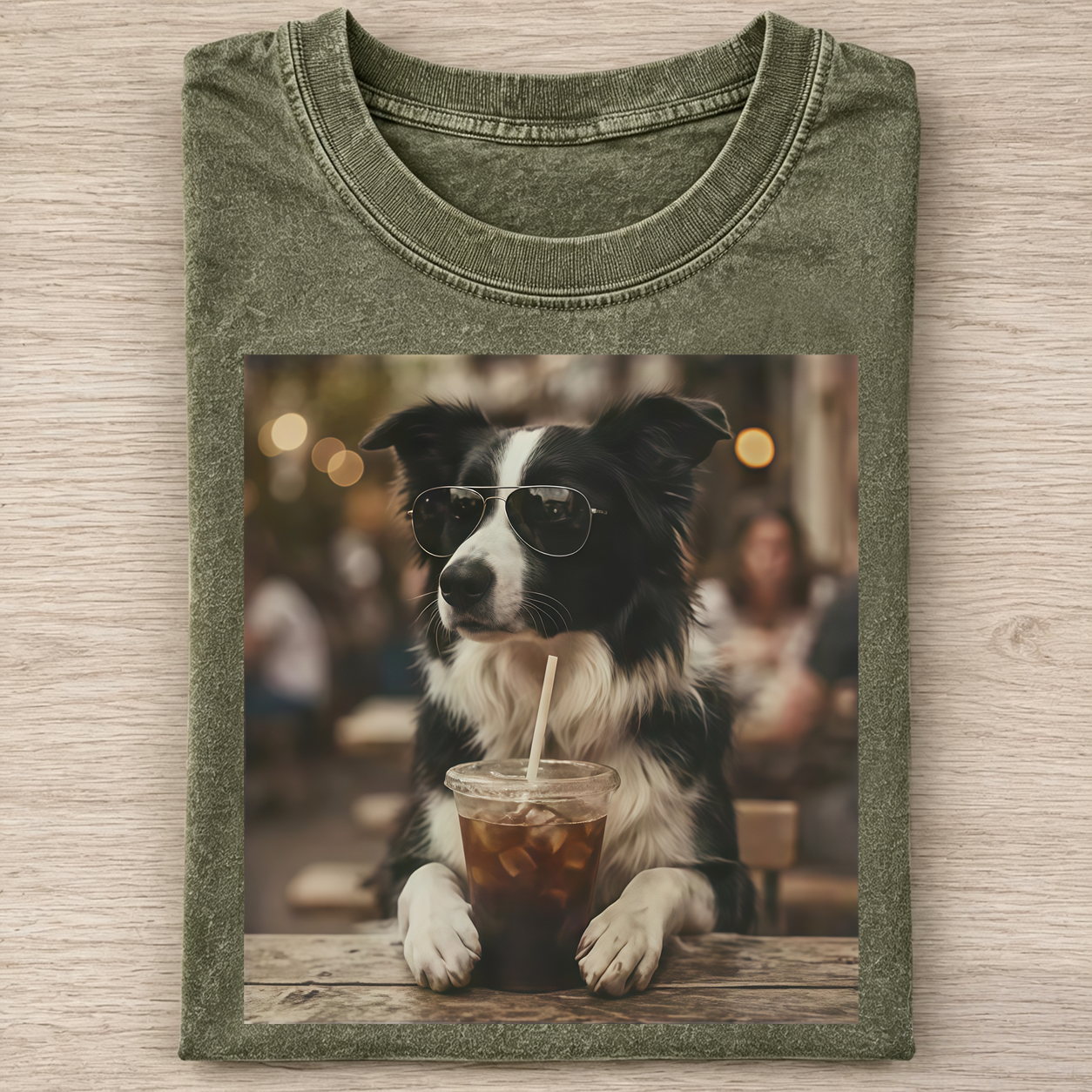 Funny Border Collie Drinking Beer T-shirt