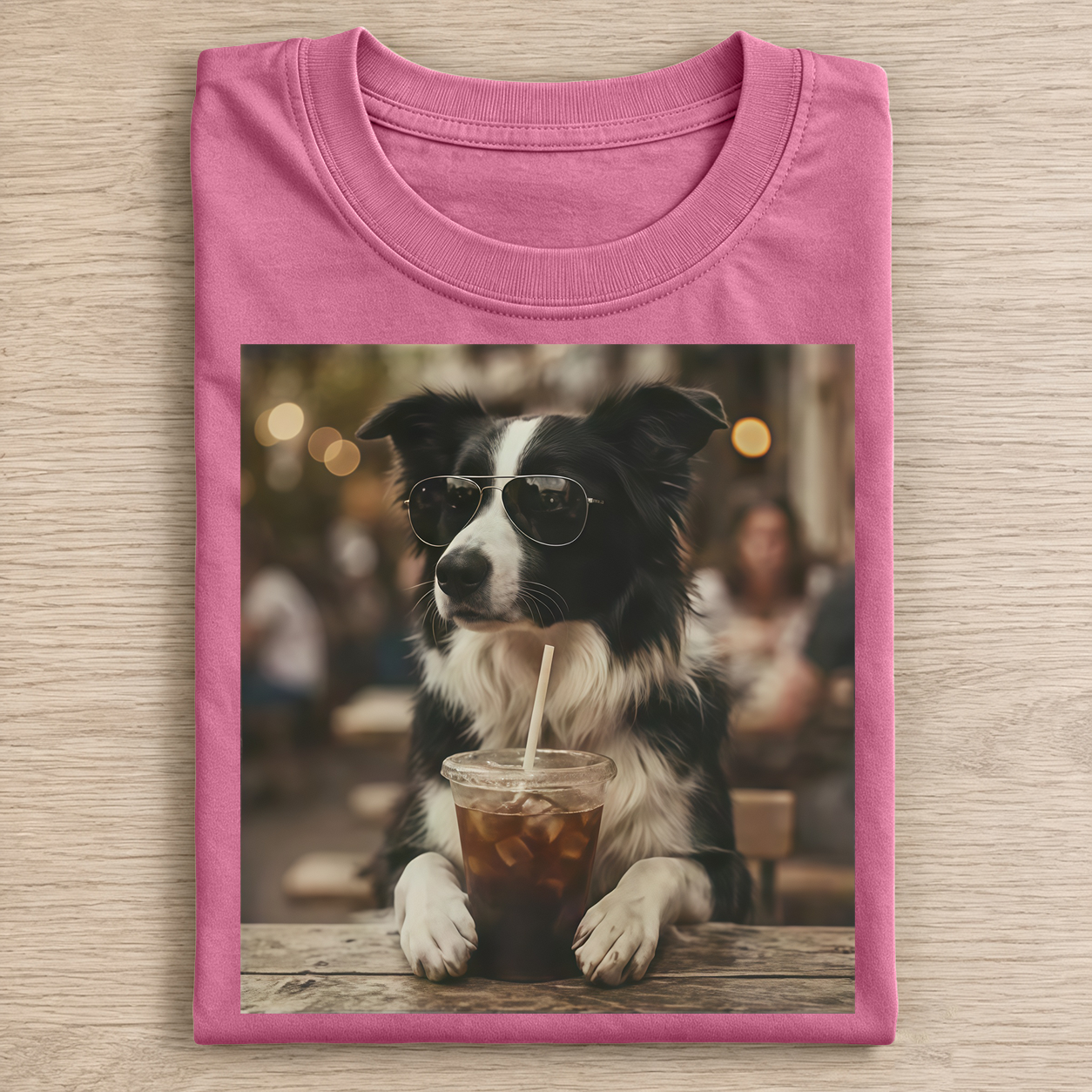 Funny Border Collie Drinking Beer T-shirt