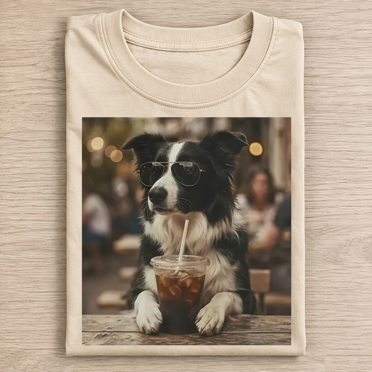 Funny Border Collie Drinking Beer T-shirt