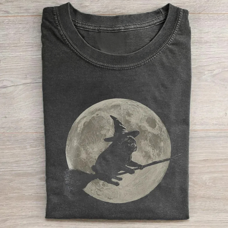 Halloween Pug Moon T-shirt