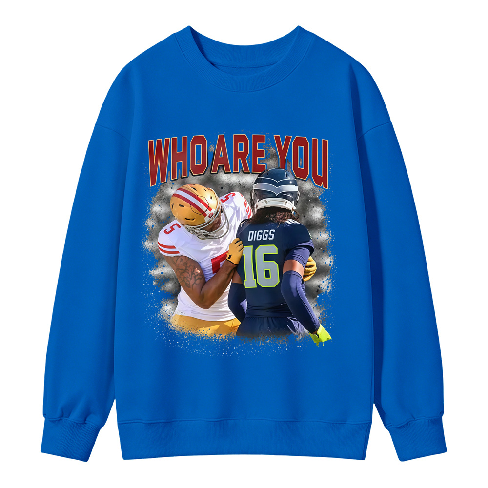 Who Are You Number 16 Football Player Graphic Sweatshirt