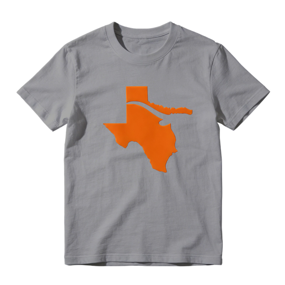 Minimal Texas Map Graphic Tee Unisex Solid Color State Outline T-Shirt