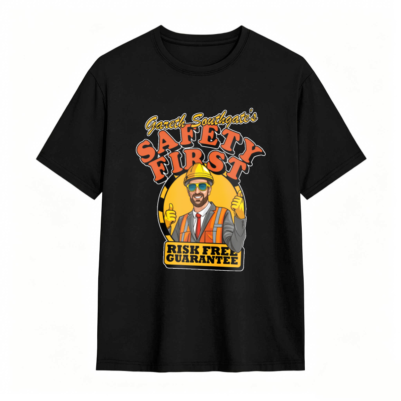 Safety First Construction Worker With Hard Hat And Safety Vest Unisex Classic T-shirt