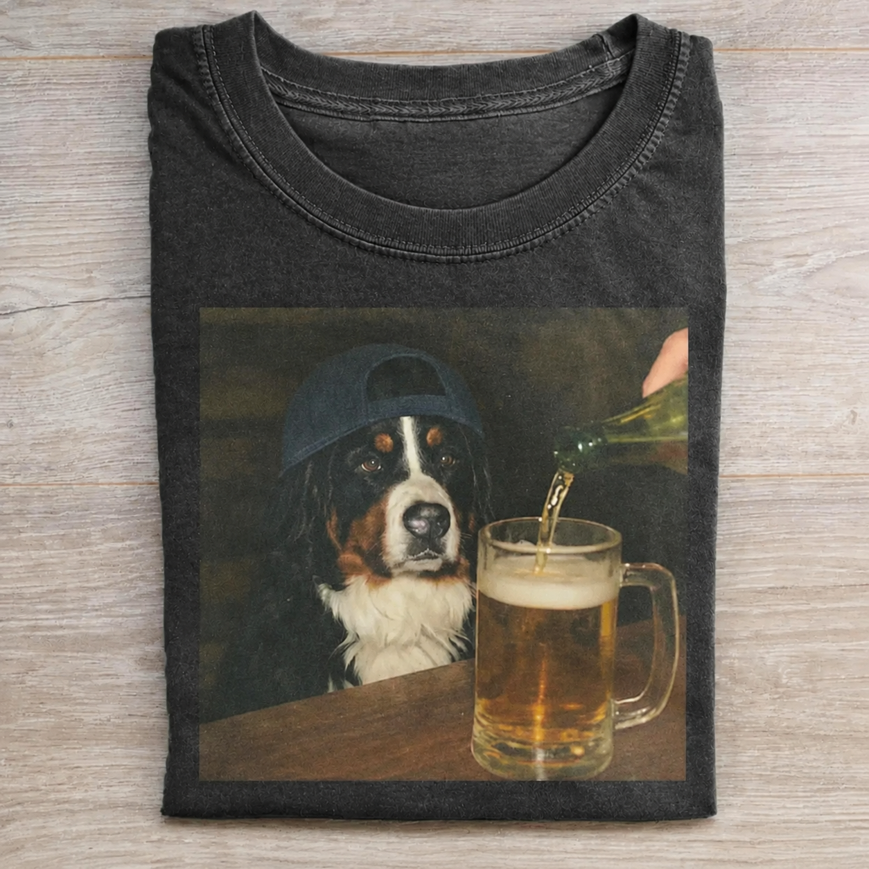 Bernese Mountain Dog Drinking Beer T-shirt