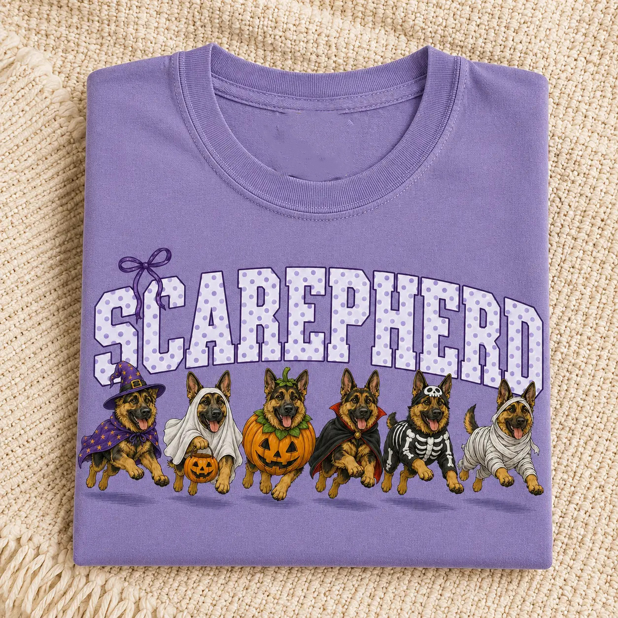 Pumpkin Trick or Treat Ghost Tee, Spooky Dog Shirt, Dog Mom and Dog Lover Gift-German Sheperd