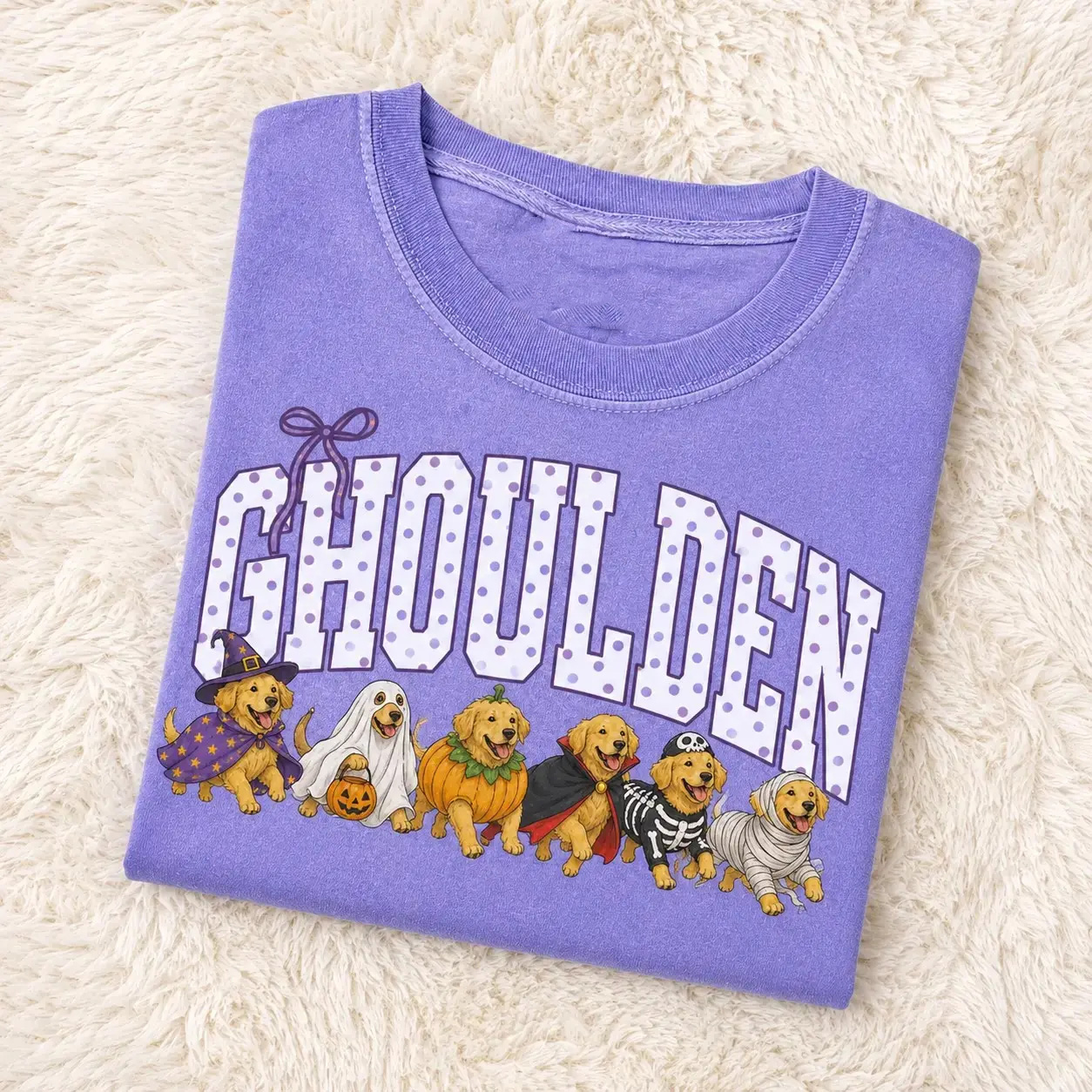 Pumpkin Trick or Treat Ghost Tee, Spooky Dog Shirt, Dog Mom and Dog Lover Gift-Golden Retriever