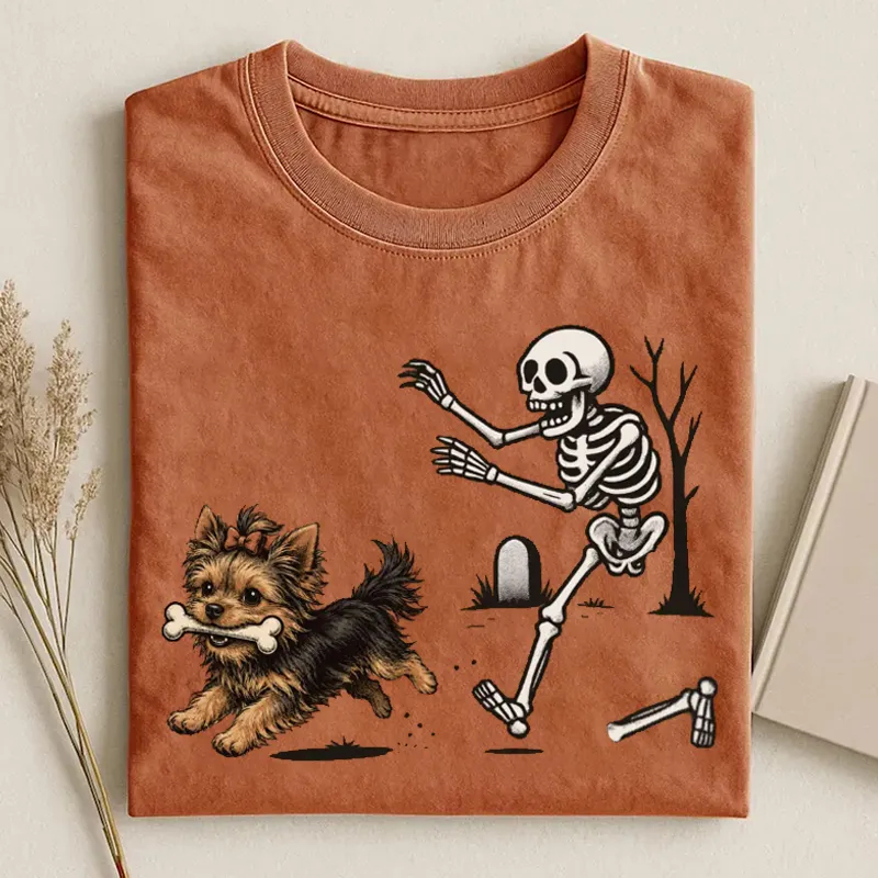 Halloween Yorkie Dog T-shirt