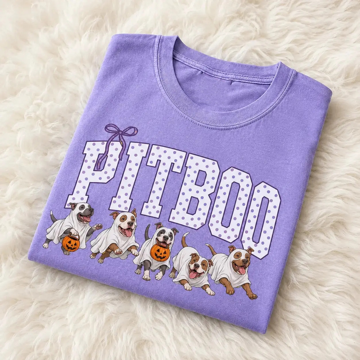 [Copy]Pumpkin Trick or Treat Ghost Tee, Spooky Dog Shirt, Dog Mom and Dog Lover Gift-Pitbull