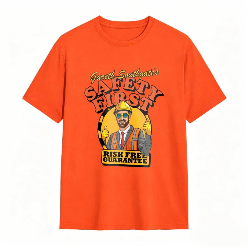 Safety First Construction Worker With Hard Hat And Safety Vest Unisex Classic T-shirt