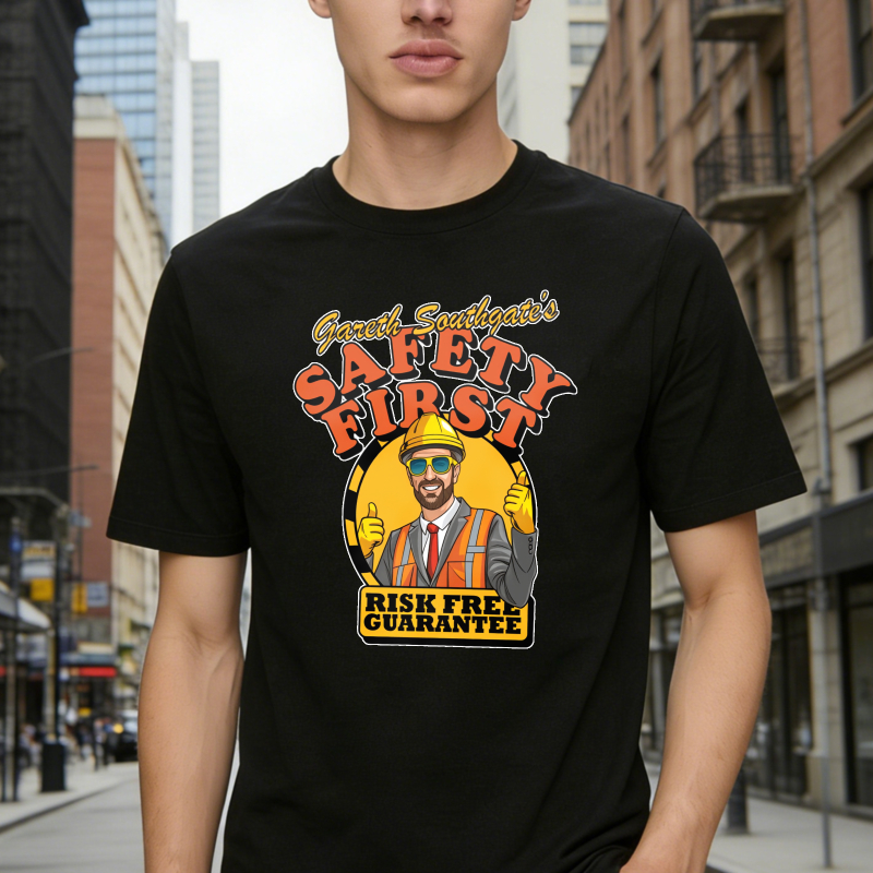 Safety First Construction Worker With Hard Hat And Safety Vest Unisex Classic T-shirt
