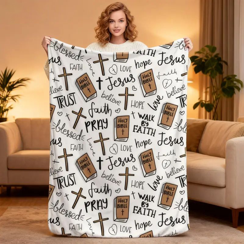 Christian Bible Jesus Soft Fleece Throw Blanket