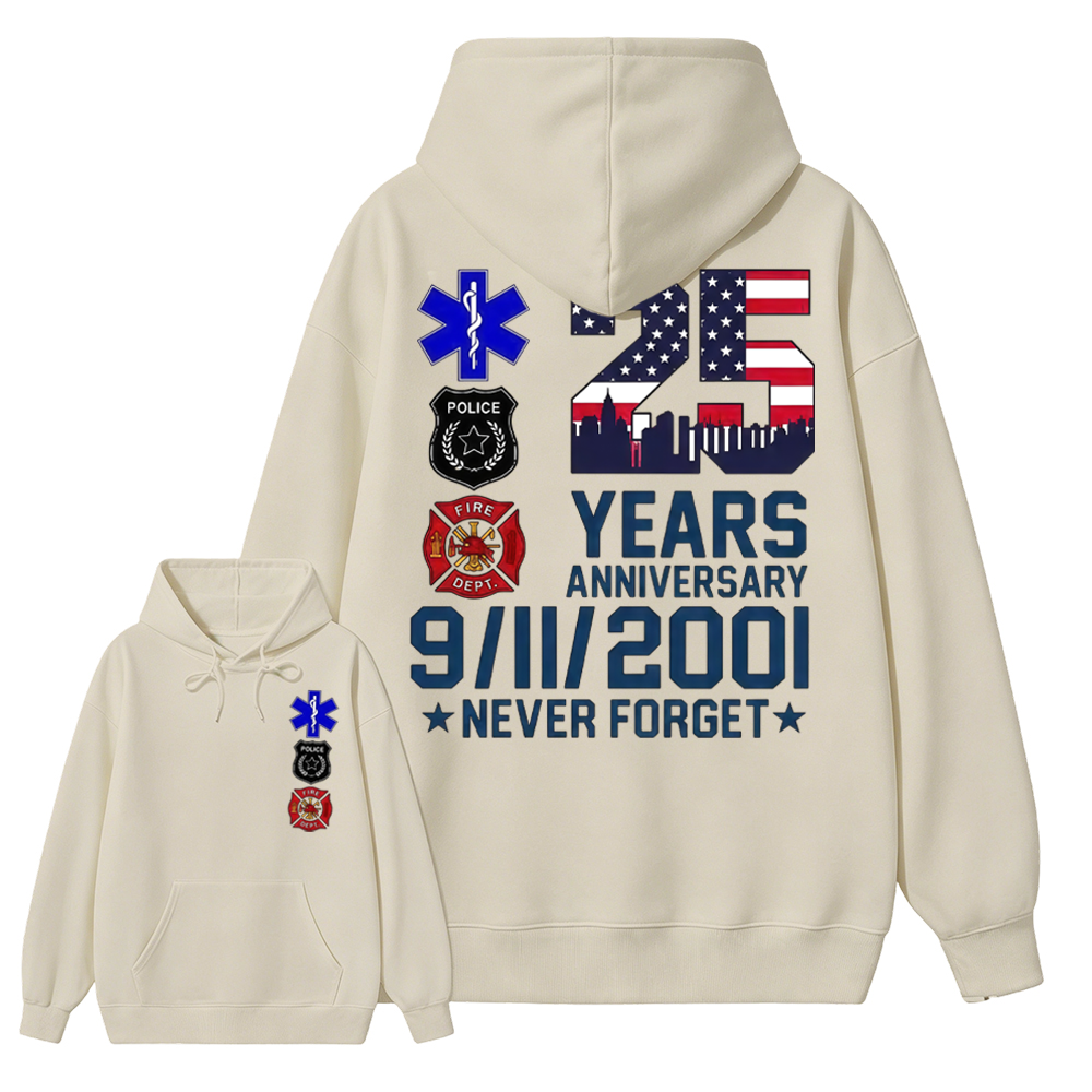 Unisex 9/11 25th Anniversary Memorial T-Shirt - Never Forget Graphic  Hoodie