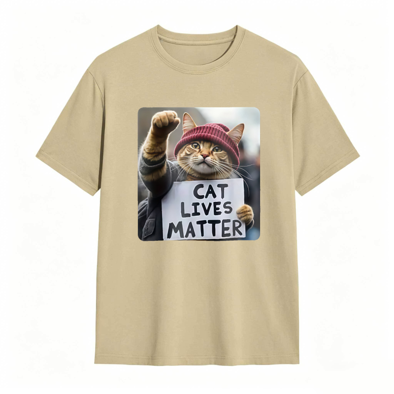 Cat Lives Matter Protest Cat tshirt 100% cotton