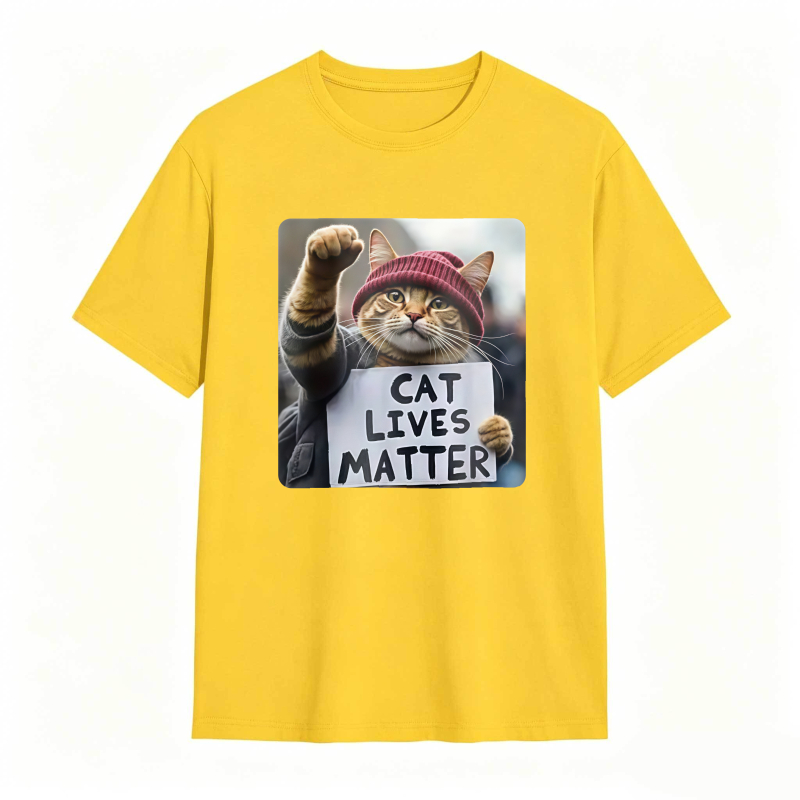 Cat Lives Matter Protest Cat tshirt 100% cotton
