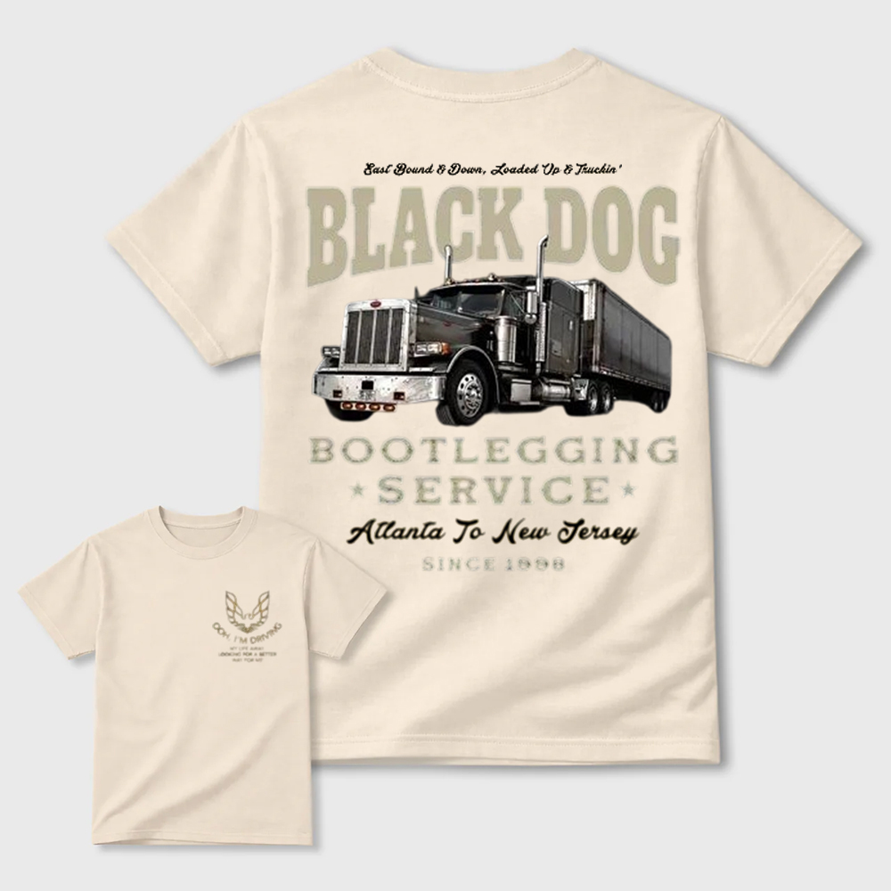 Black Dog Bootlegging Service Graphic T-Shirt
