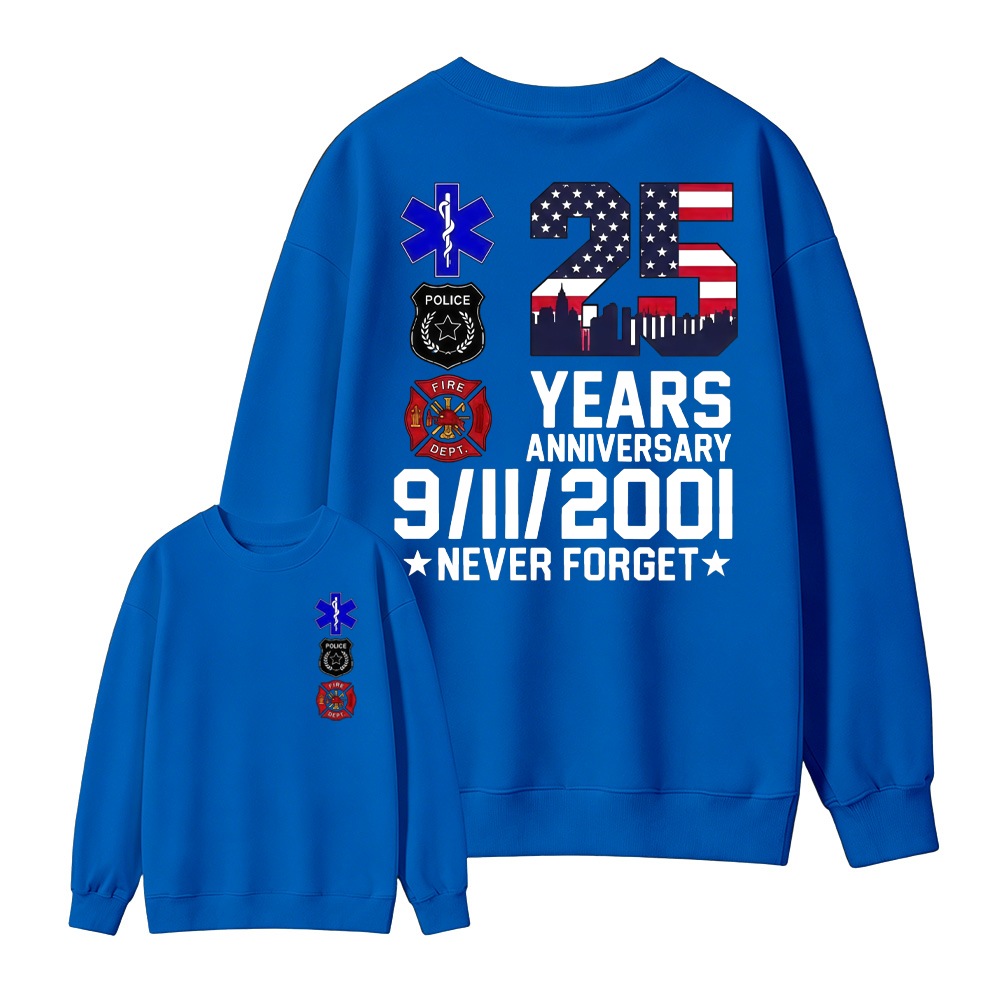 Unisex 9/11 25th Anniversary Memorial T-Shirt - Never Forget Graphic  Sweatshirt
