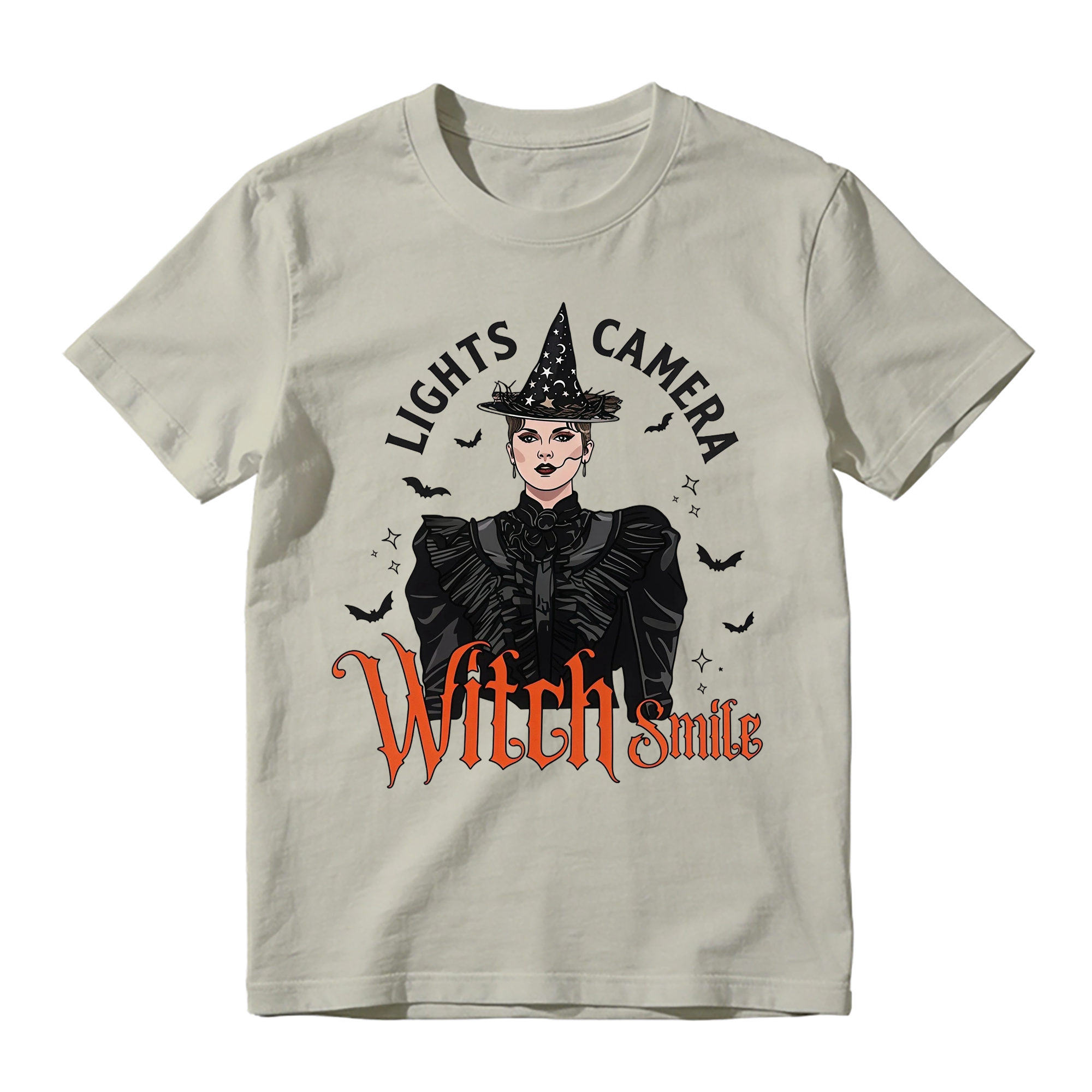 Lights, Camera, Witch Smile! Premium Spooky Season Graphic T-shirt