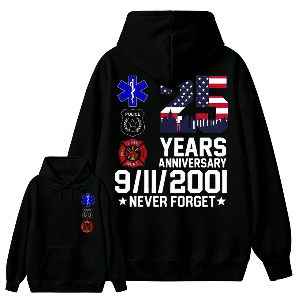 Unisex 9/11 25th Anniversary Memorial T-Shirt - Never Forget Graphic  Hoodie