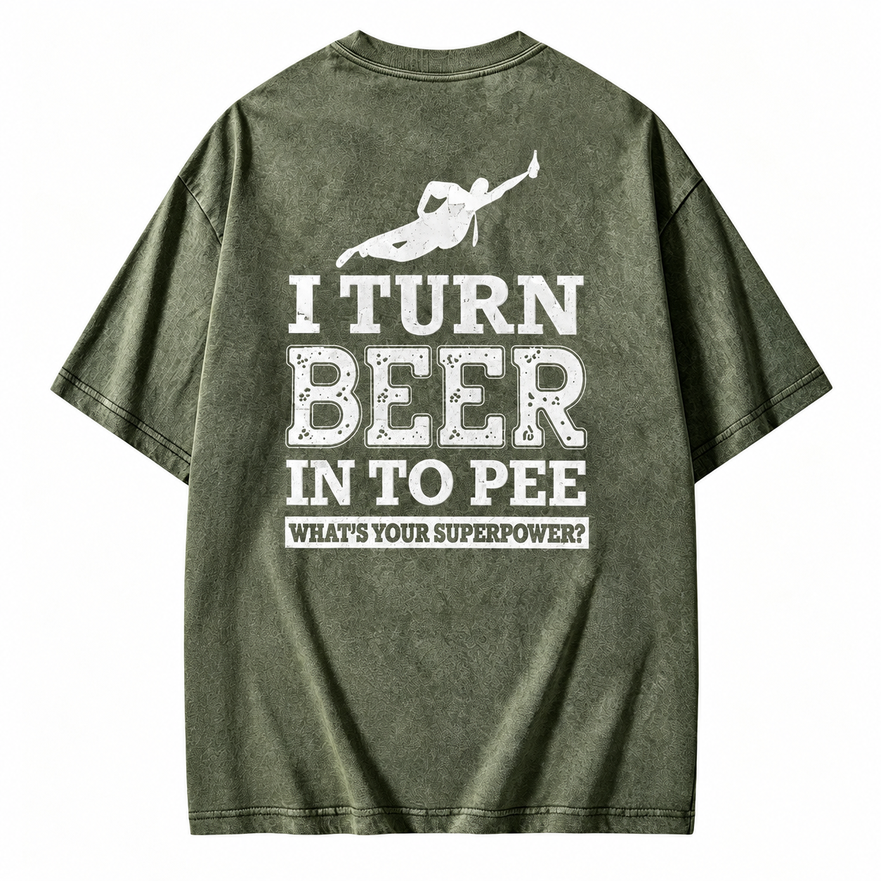 I Turn Beer Into Pee Funny Drinking Humor Graphic Washed T-shirt