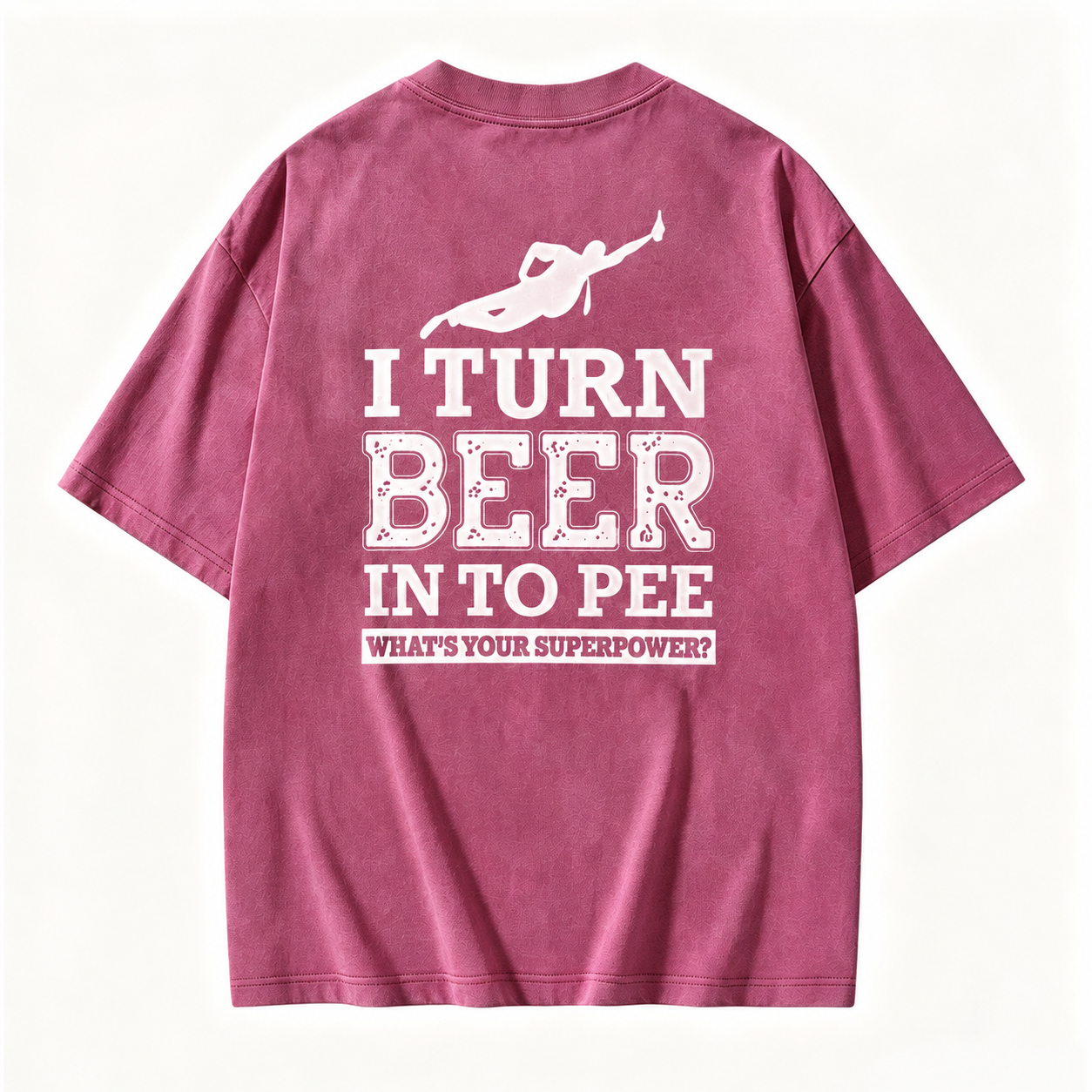 I Turn Beer Into Pee Funny Drinking Humor Graphic Washed T-shirt