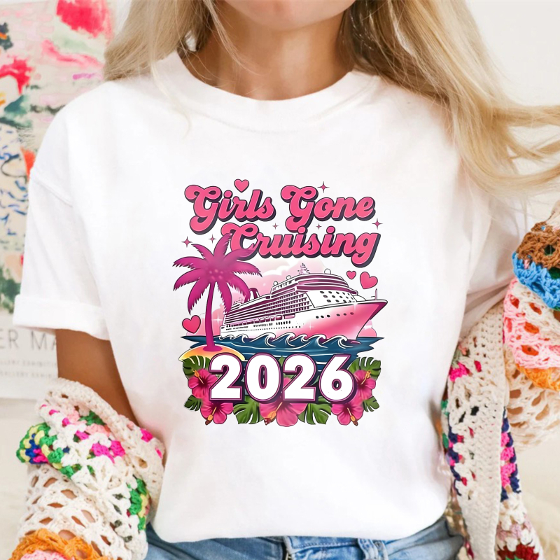 Girls Gone Cruising 2026 Cruise Ship Palm Tree Floral Design Unisex Classic T-shirt