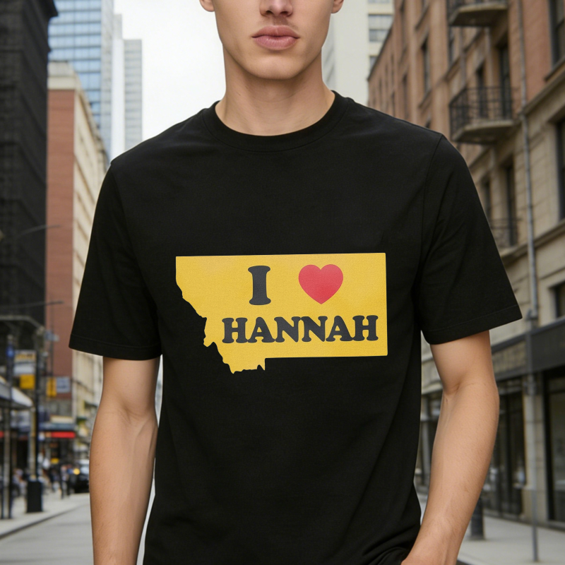 I Love Hannah Montana State Outline Graphic T-shirt