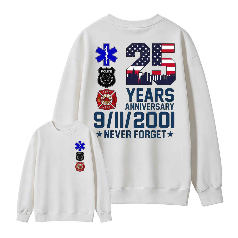 Unisex 9/11 25th Anniversary Memorial T-Shirt - Never Forget Graphic  Sweatshirt